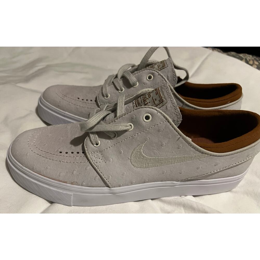Nike Zoom Stefan Janoski L sneakers ivory ostrich leather & hazelnut accents 6